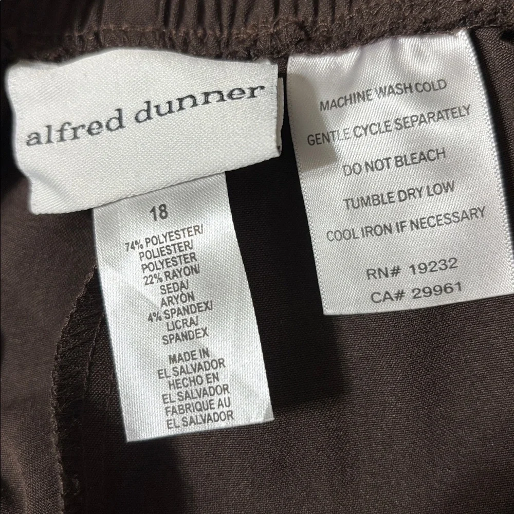 Alfred Dunner Brown Straight Leg Pants with Pockets